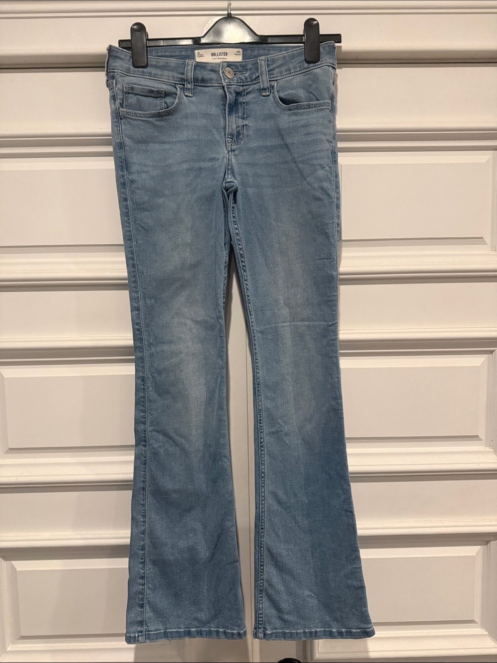 Hollister Women's Light Wash Flare Jeans - Sky Blue